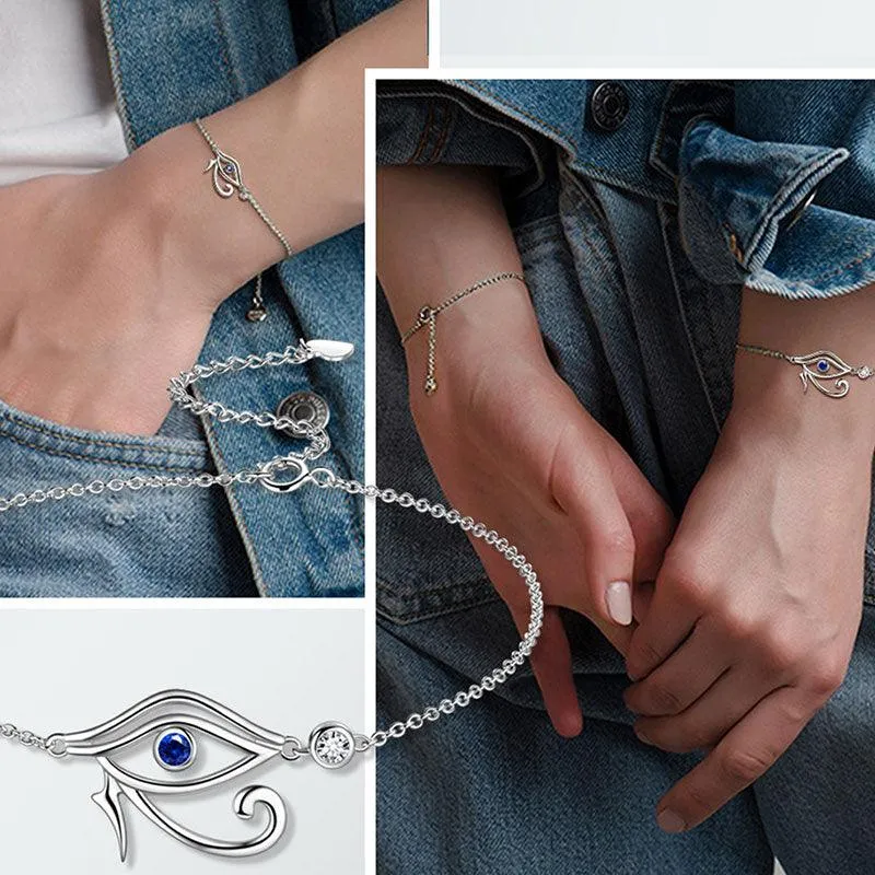 Eye of Horus Bracelet Mens Women Jewelry 925 Sterling Silver