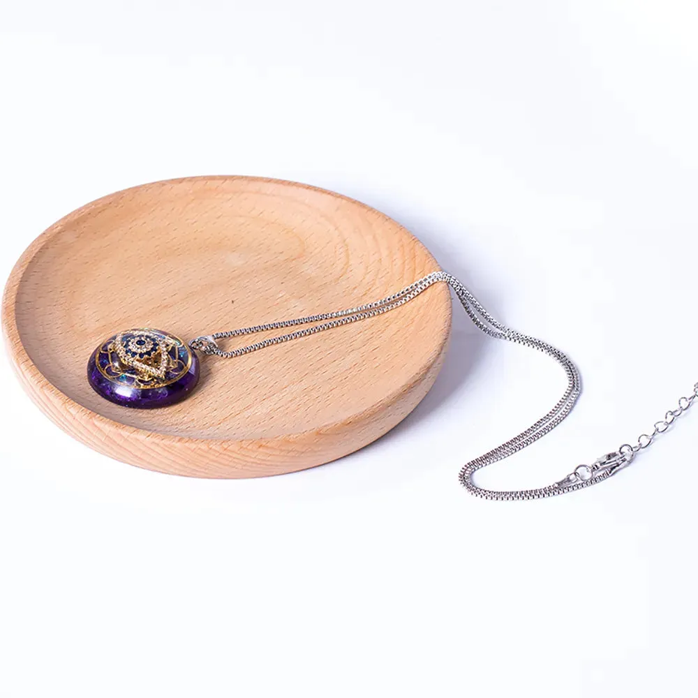 Eye Of Providence Necklace -  Copper Purple Resin Pendant