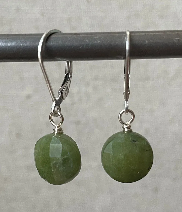 Faceted Jade Earrings