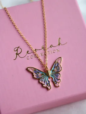 Fairy Elina Minimal Butterfly Necklace, Mermaid Necklace