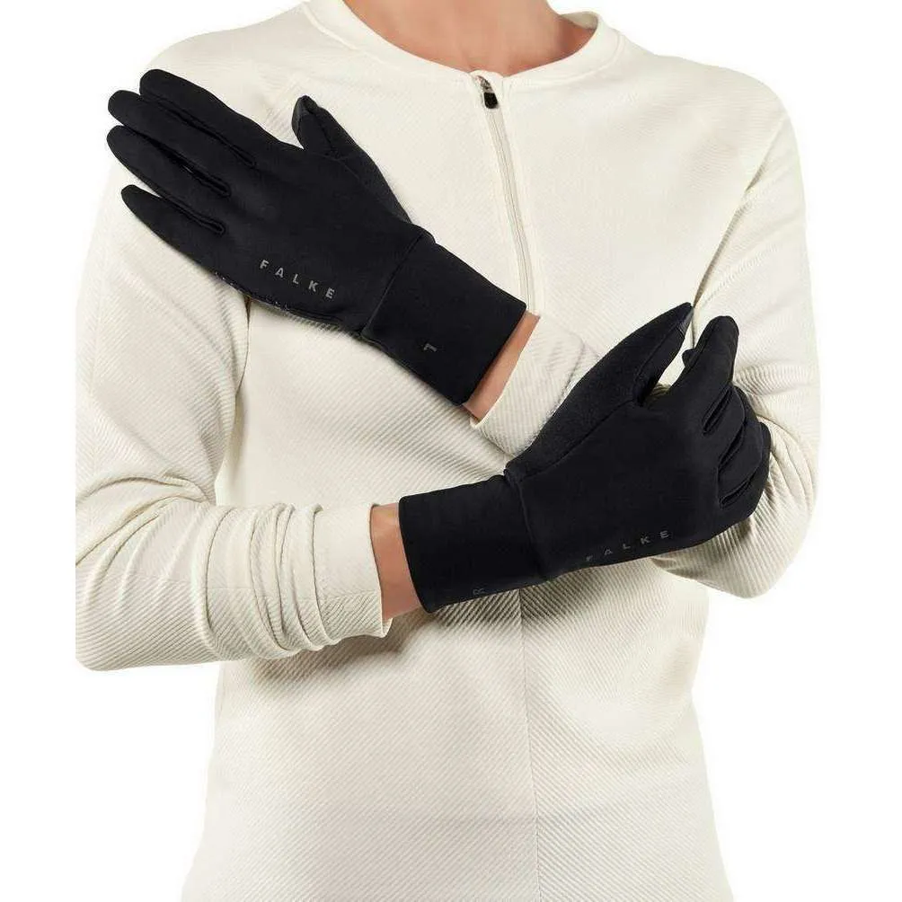 Falke Brushed Touchscreen Gloves - Black