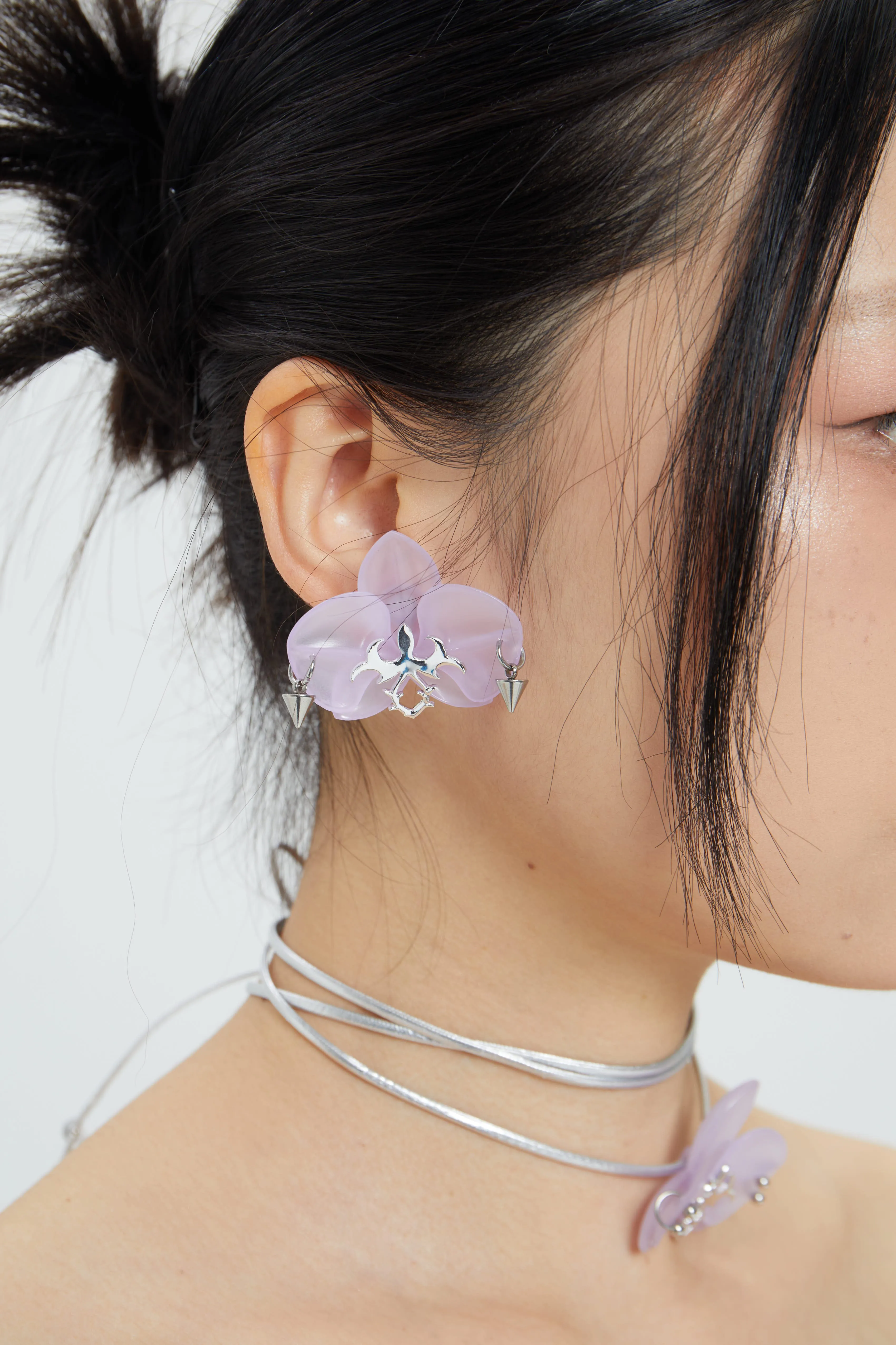 Fervooor Spiked Orchid 3D printing purple earrings