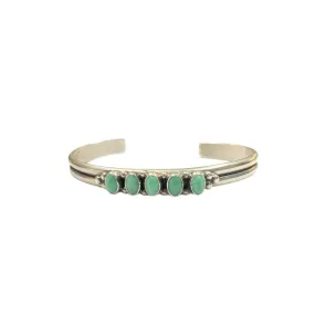 Five Stone Turquoise Row Cuff Bracelet