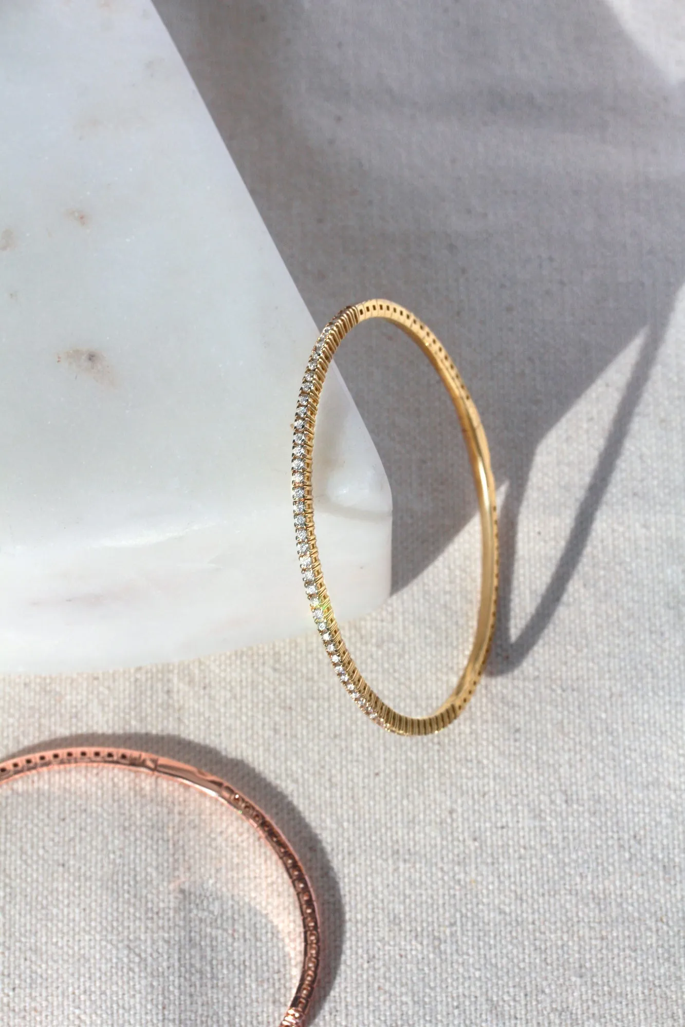 Flexible Diamond Half-Eternity Bangle