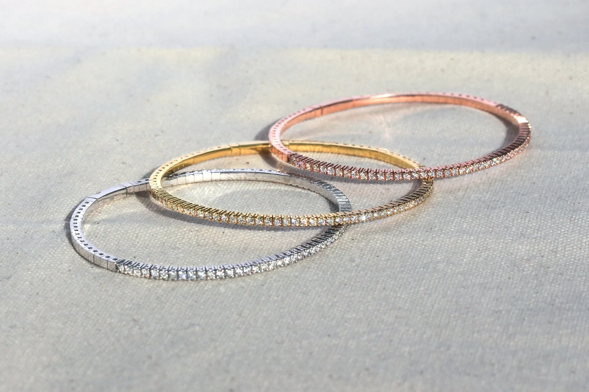 Flexible Diamond Half-Eternity Bangle