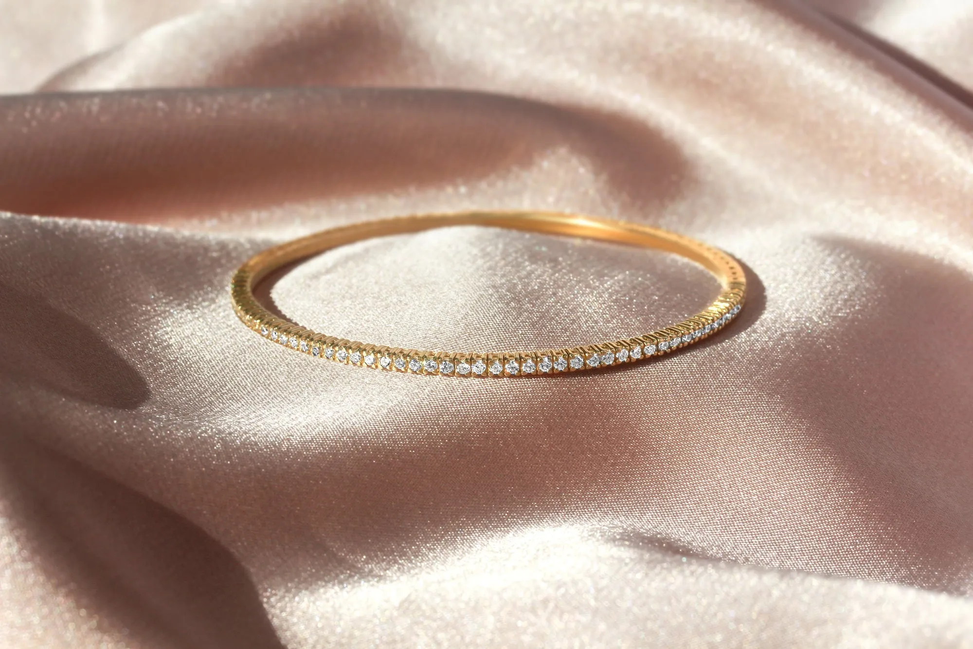 Flexible Diamond Half-Eternity Bangle