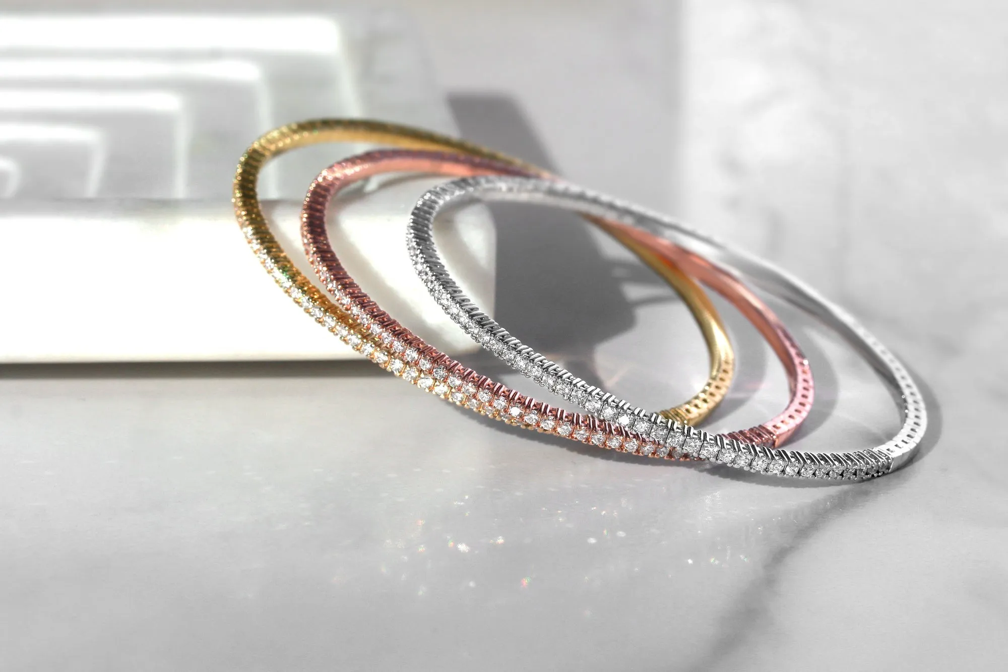 Flexible Diamond Half-Eternity Bangle