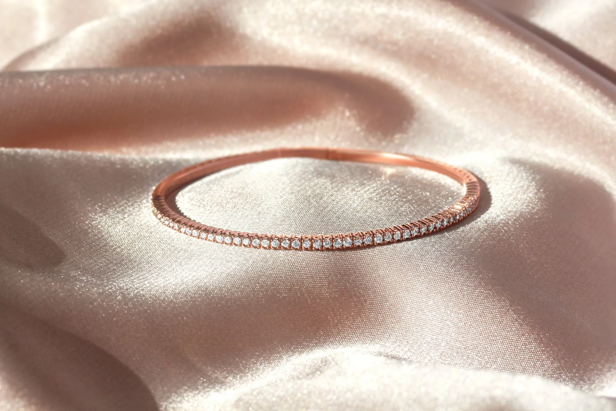 Flexible Diamond Half-Eternity Bangle