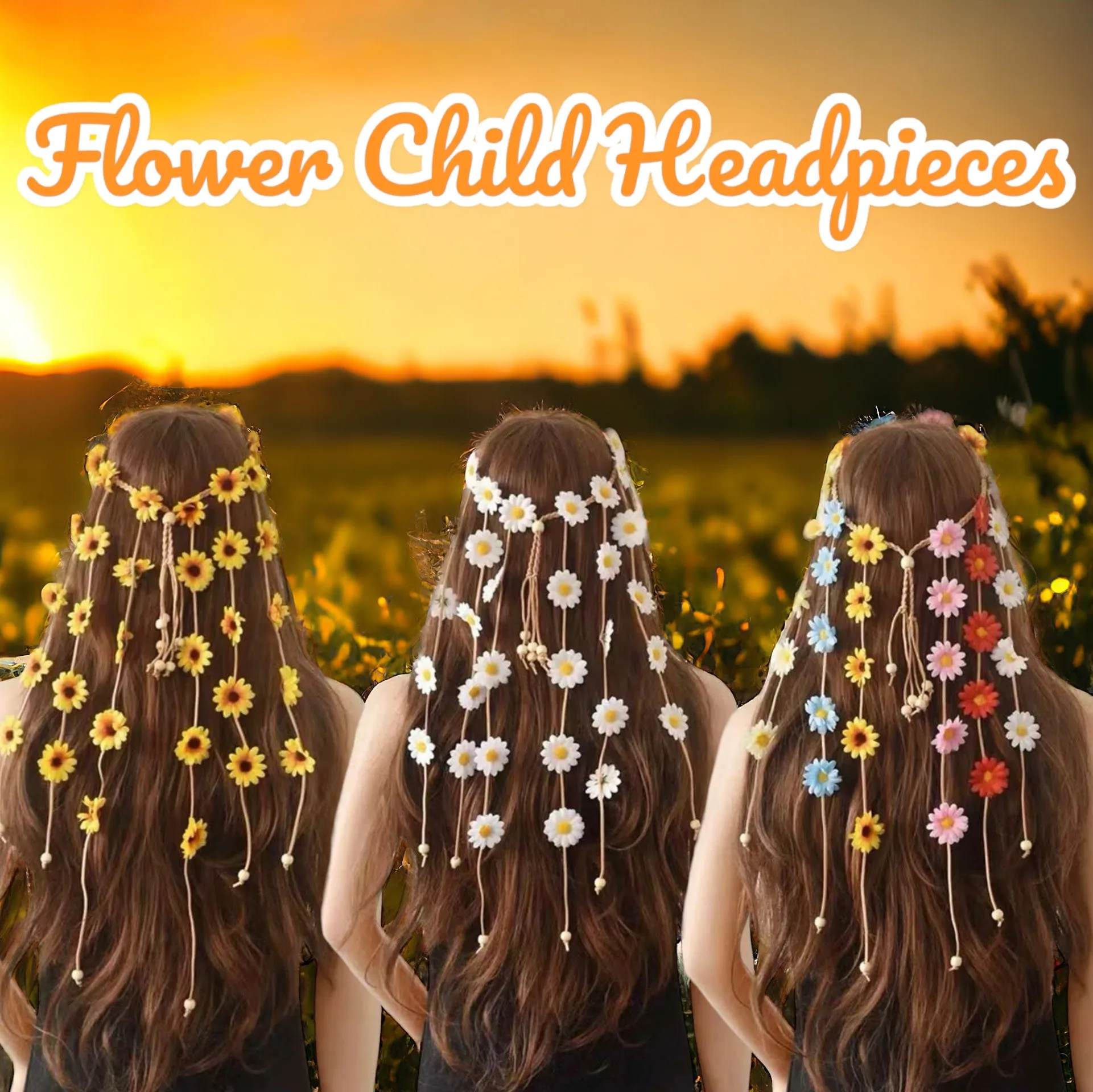 Flower Child Headband - Floral Headpiece, Flower Headband, Flower Headpiece, Sunflower Headpiece