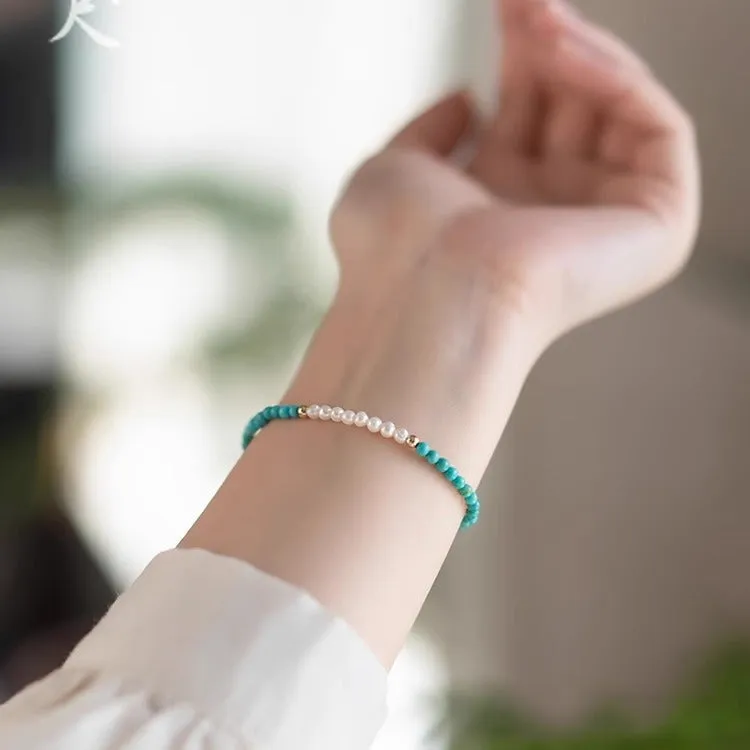 Fortune's Favor Turquoise and Pearl Women's Bracelet