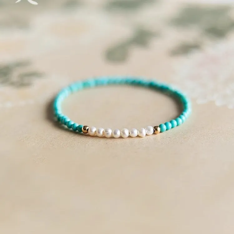 Fortune's Favor Turquoise and Pearl Women's Bracelet