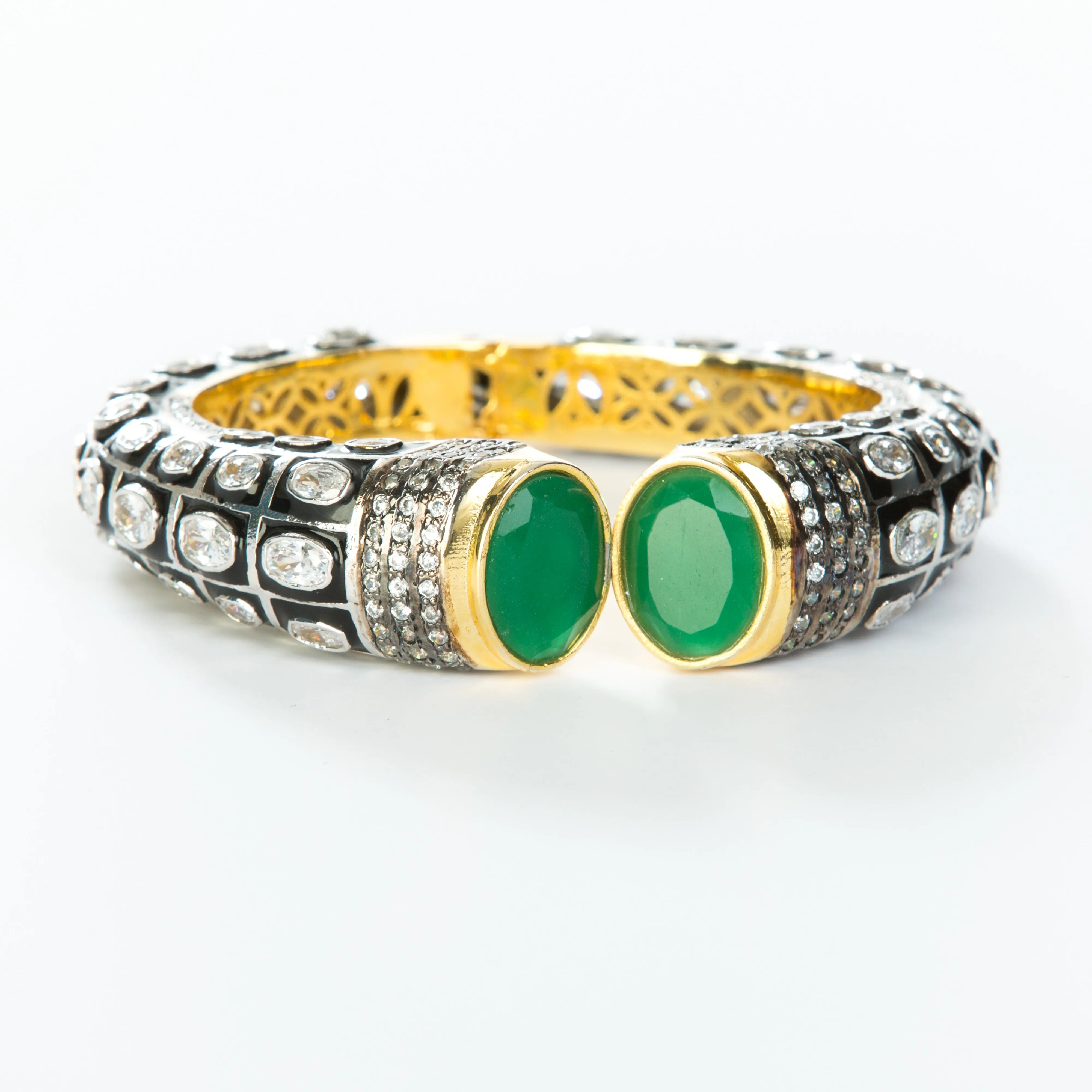 Frieda Cuff (Enamel & Green Stone)