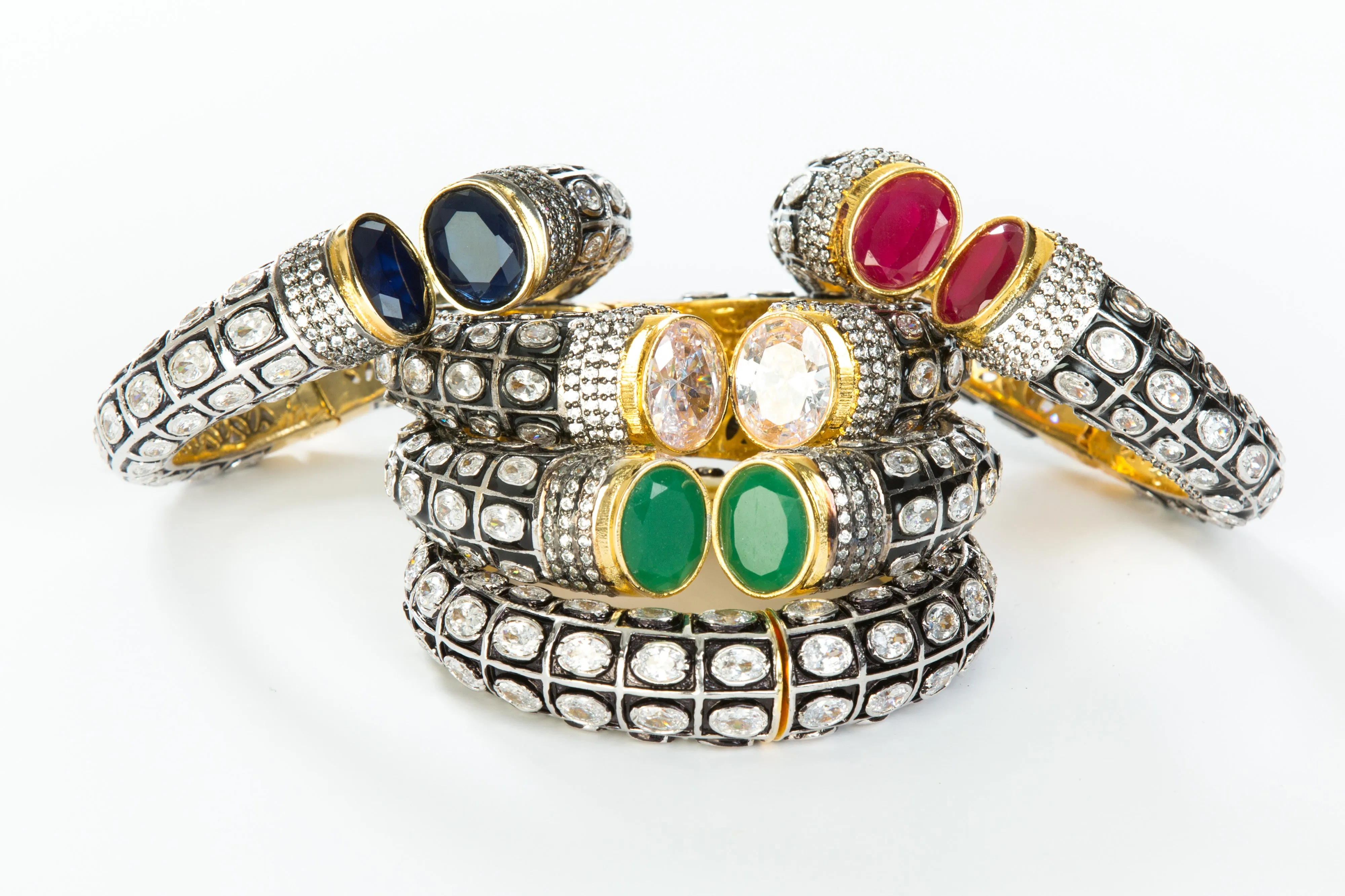 Frieda Cuff (Enamel & Green Stone)