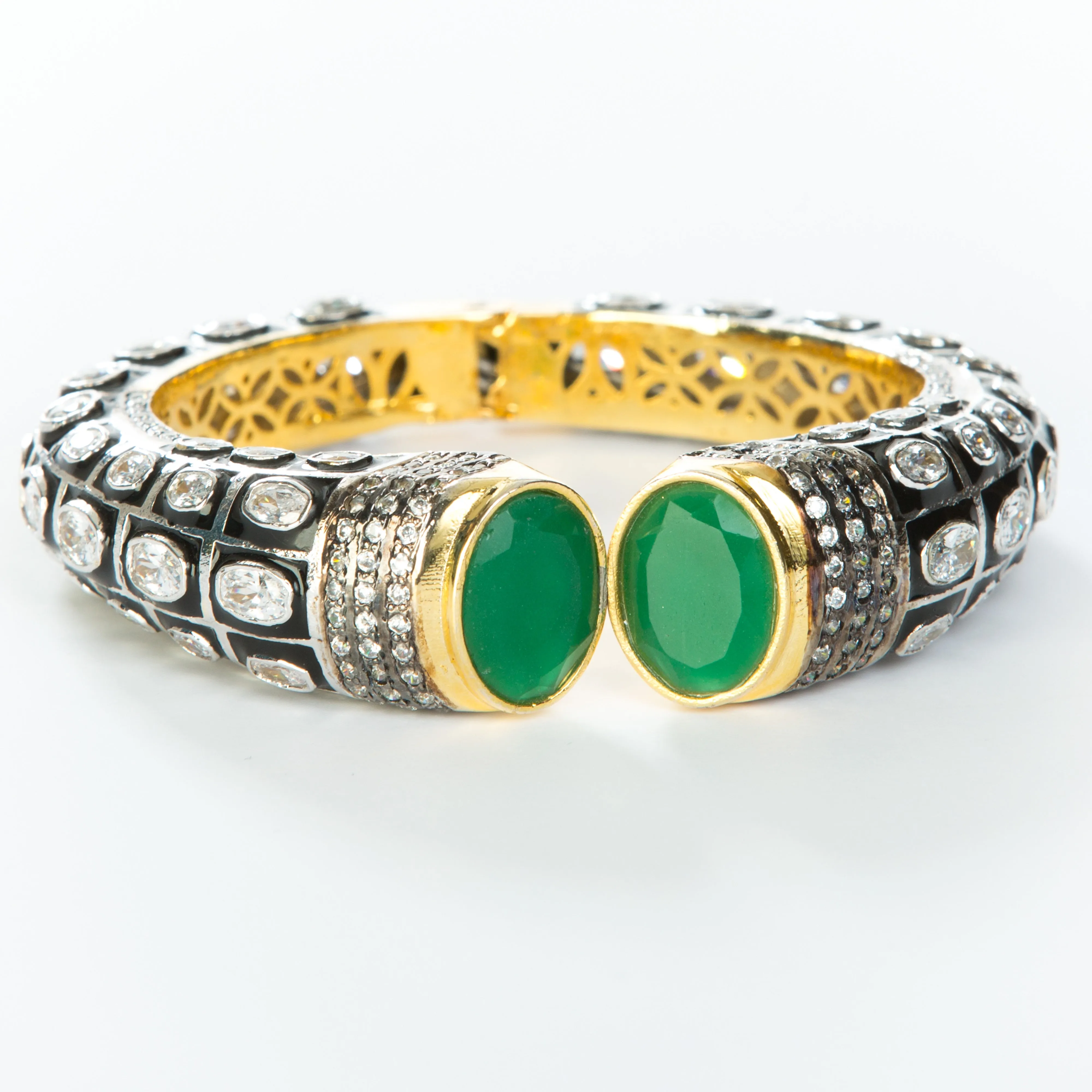 Frieda Cuff (Enamel & Green Stone)