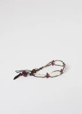 Garnet Bracelet in Frothy Pearl