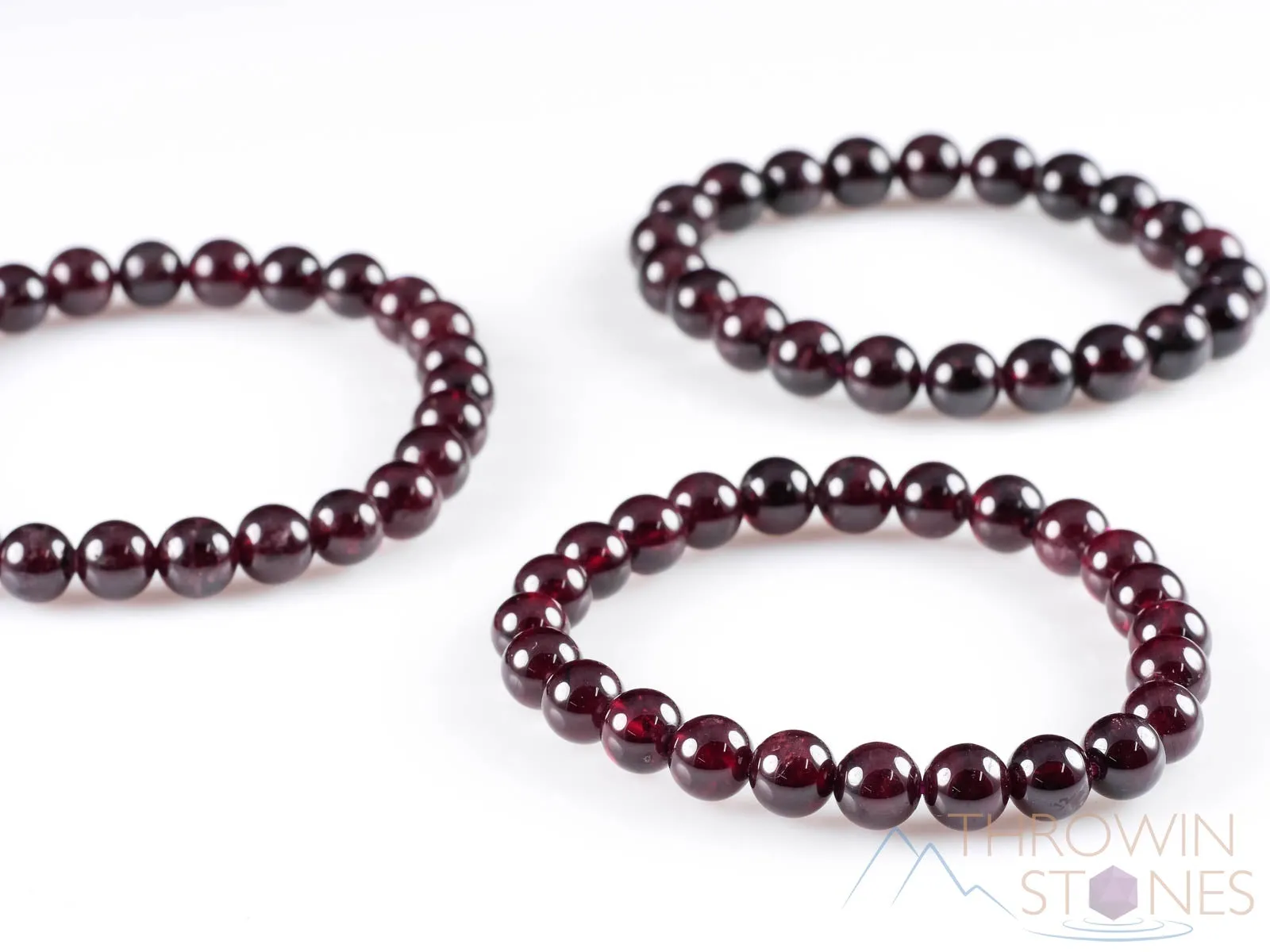 GARNET Crystal Bracelet - Round Beads - Beaded Bracelet, Birthstone Bracelet, Handmade Jewelry, Healing Crystal Bracelet, E0597