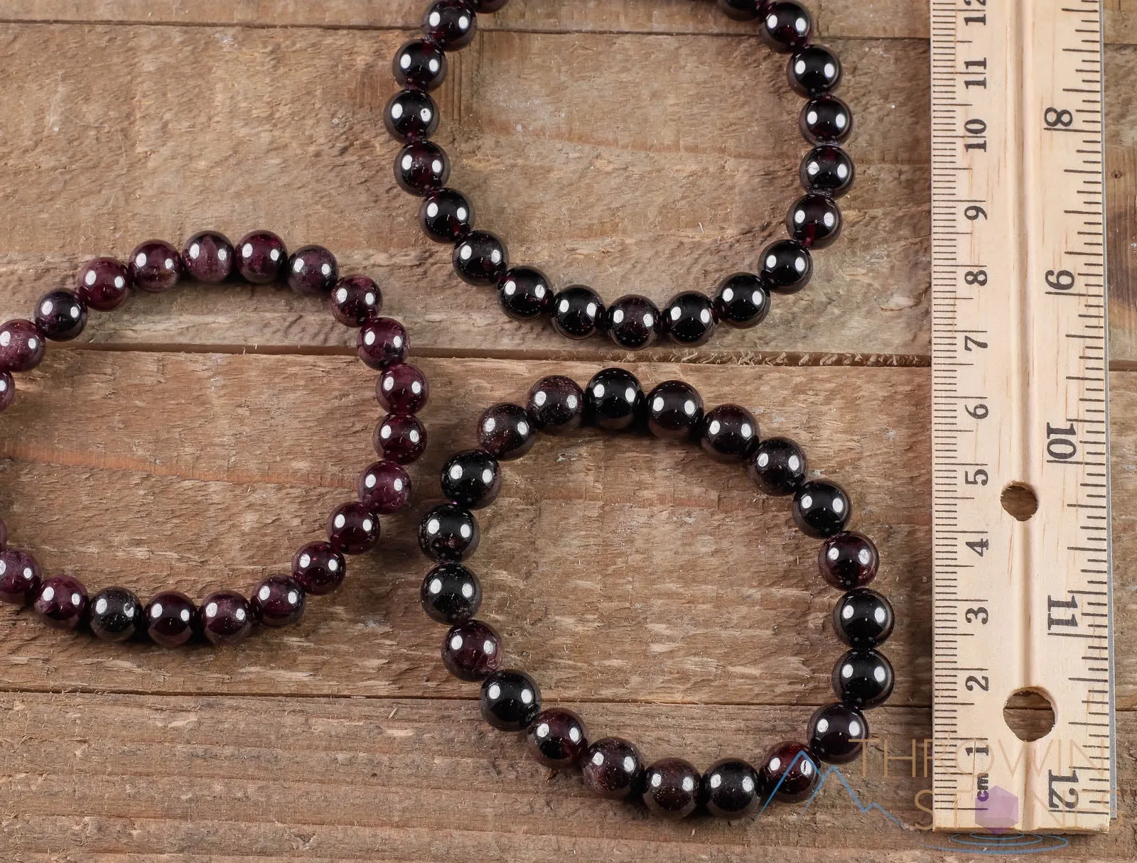 GARNET Crystal Bracelet - Round Beads - Beaded Bracelet, Birthstone Bracelet, Handmade Jewelry, Healing Crystal Bracelet, E0597