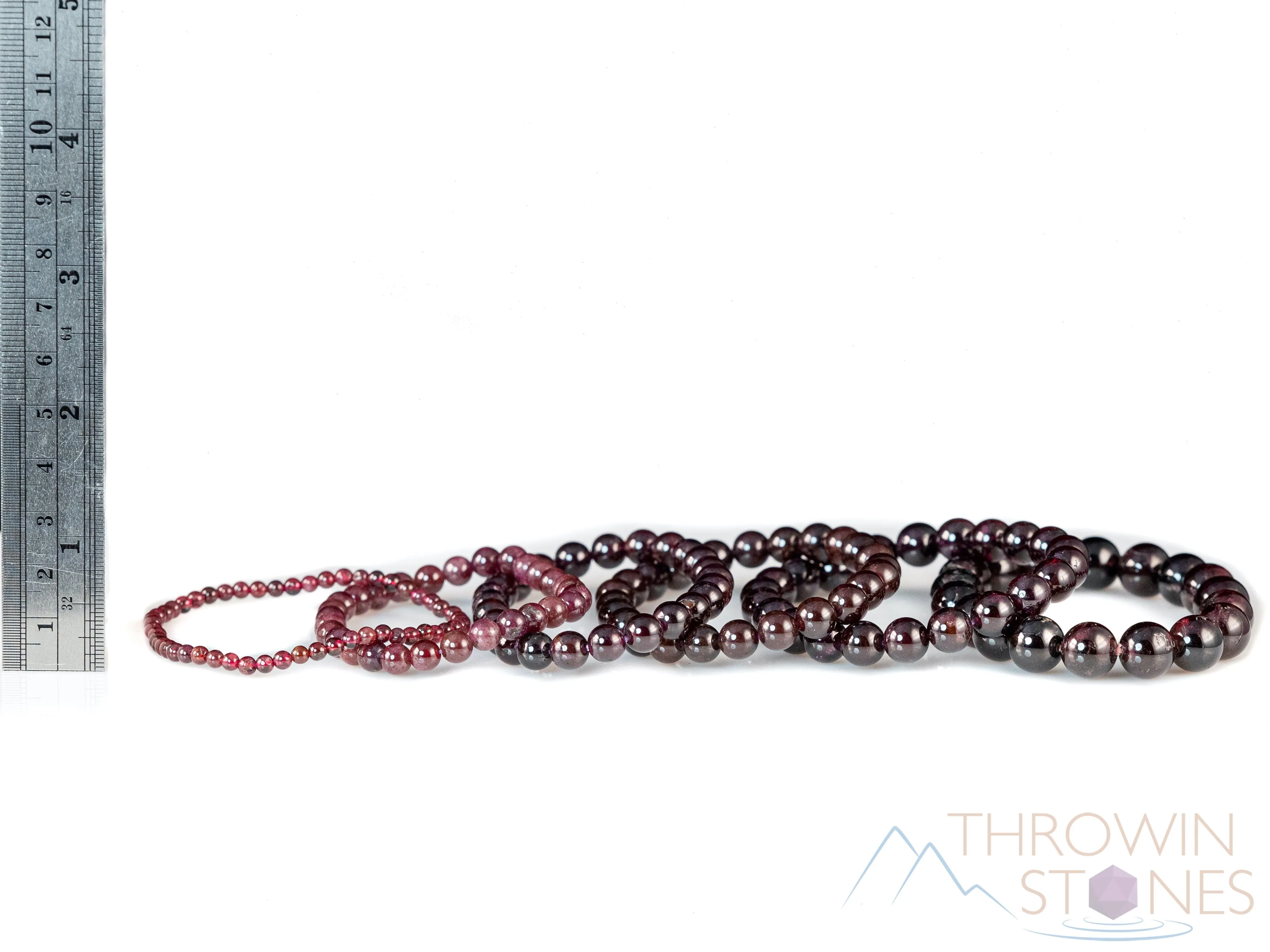 GARNET Crystal Bracelet - Round Beads - Beaded Bracelet, Birthstone Bracelet, Handmade Jewelry, Healing Crystal Bracelet, E0597