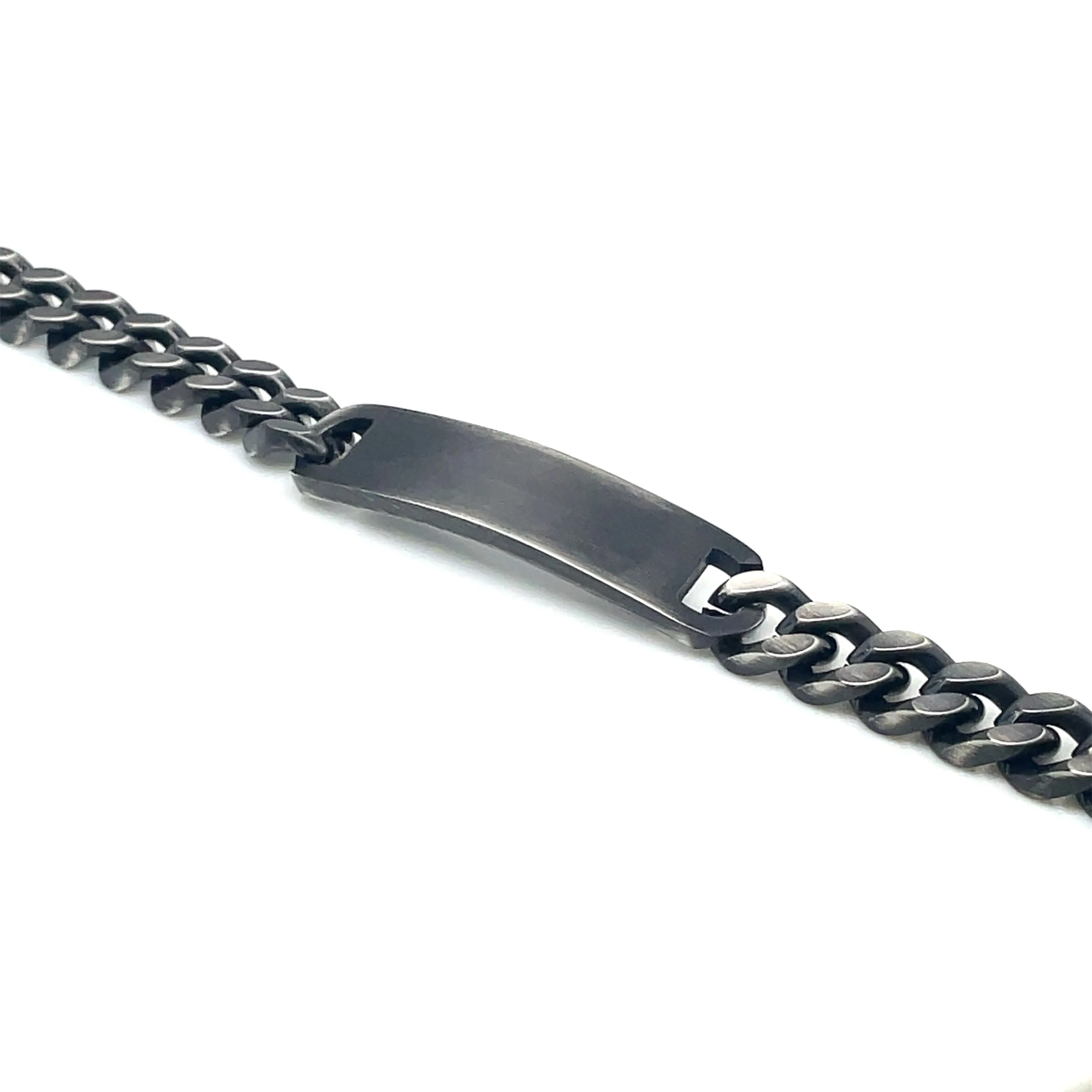 Gents Stainless Steel Black ID Bracelet