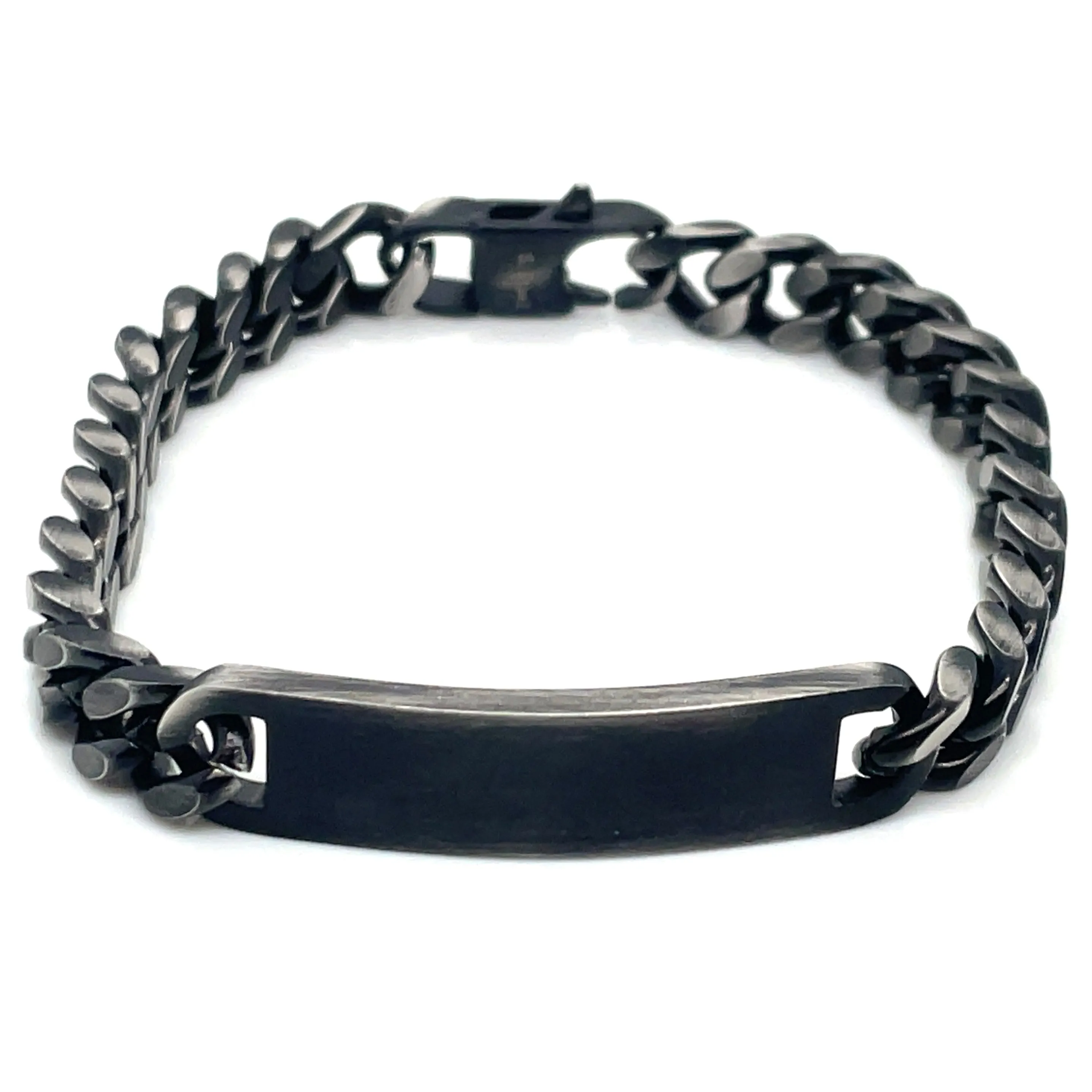 Gents Stainless Steel Black ID Bracelet