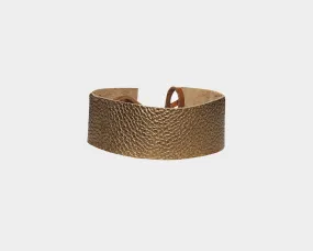 Genuine Gold Metallic Leather Choker - The Malibu