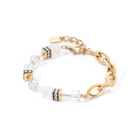 GeoCUBE® Festive Layer bracelet gold-white