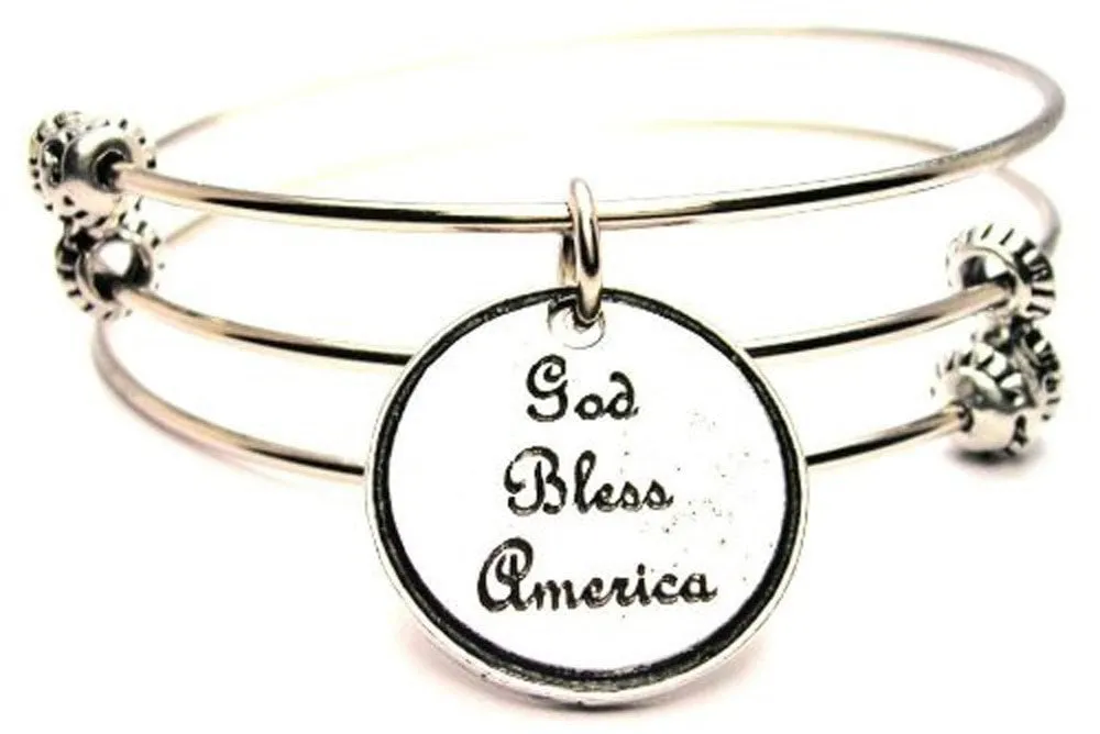 God Bless America Triple Style Expandable Bangle Bracelet