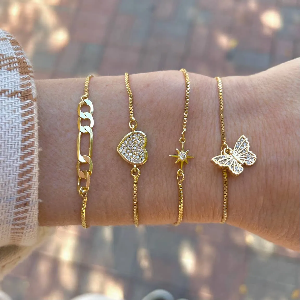 Gold Butterfly Slider Bracelet