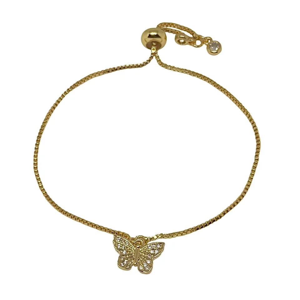 Gold Butterfly Slider Bracelet