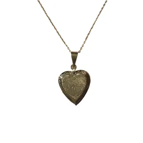 Gold Filled Double Heart Ridged Locket Necklace