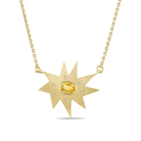 Gold Maxi KAPOW! Necklace: Citrine