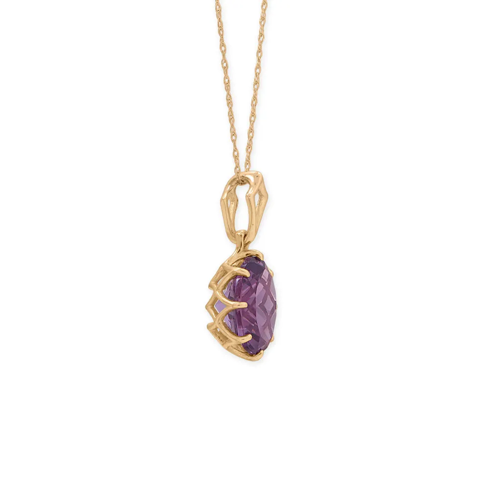 Gold Precision Cut Amethyst Necklace