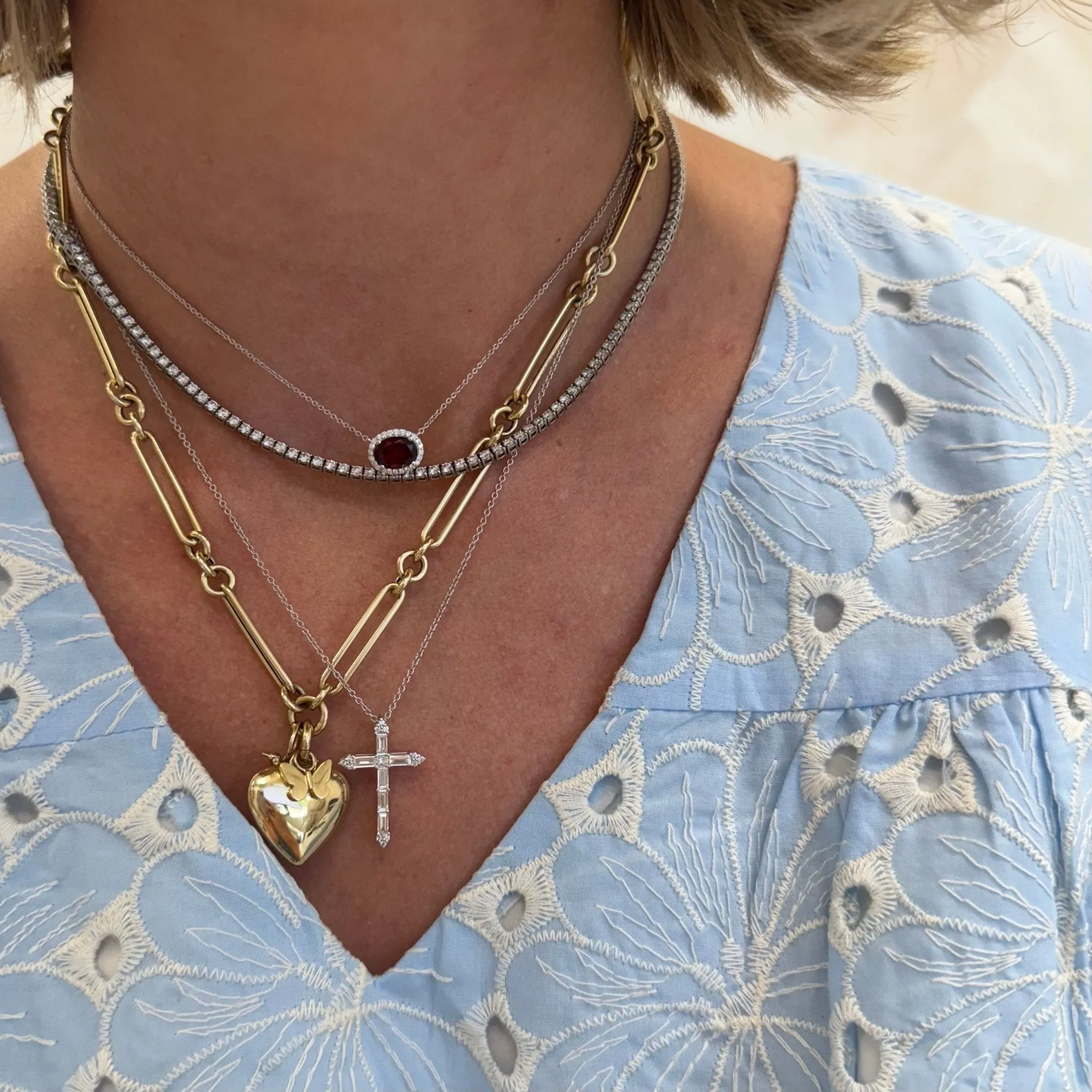 Gold Puffy Heart Locket Charm