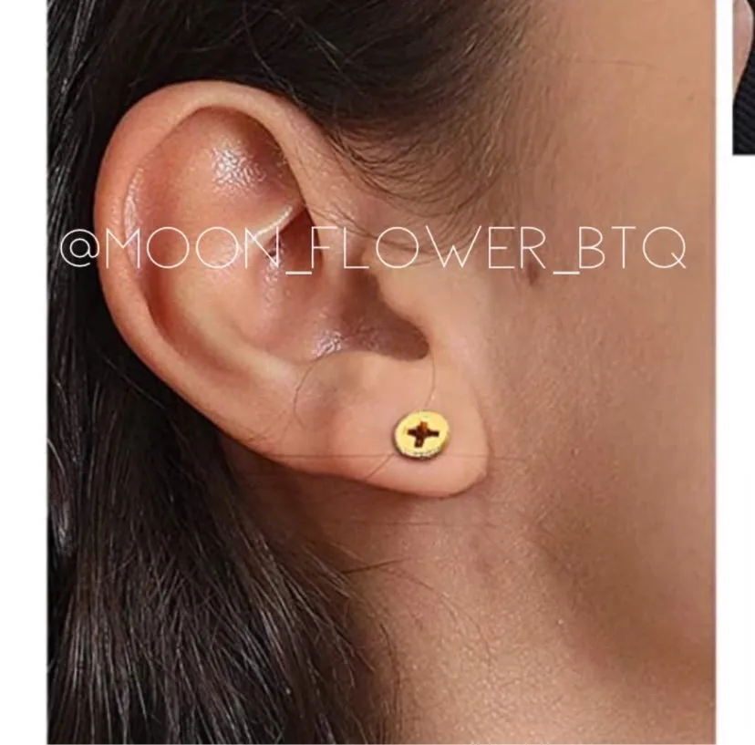 Gold Stainless Steel Screw Stud Earrings