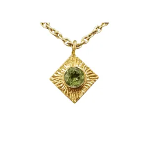 Gold Vermeil Green Peridot Charm