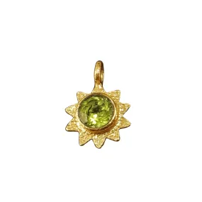 Gold Vermeil Star Shape Peridot Charm