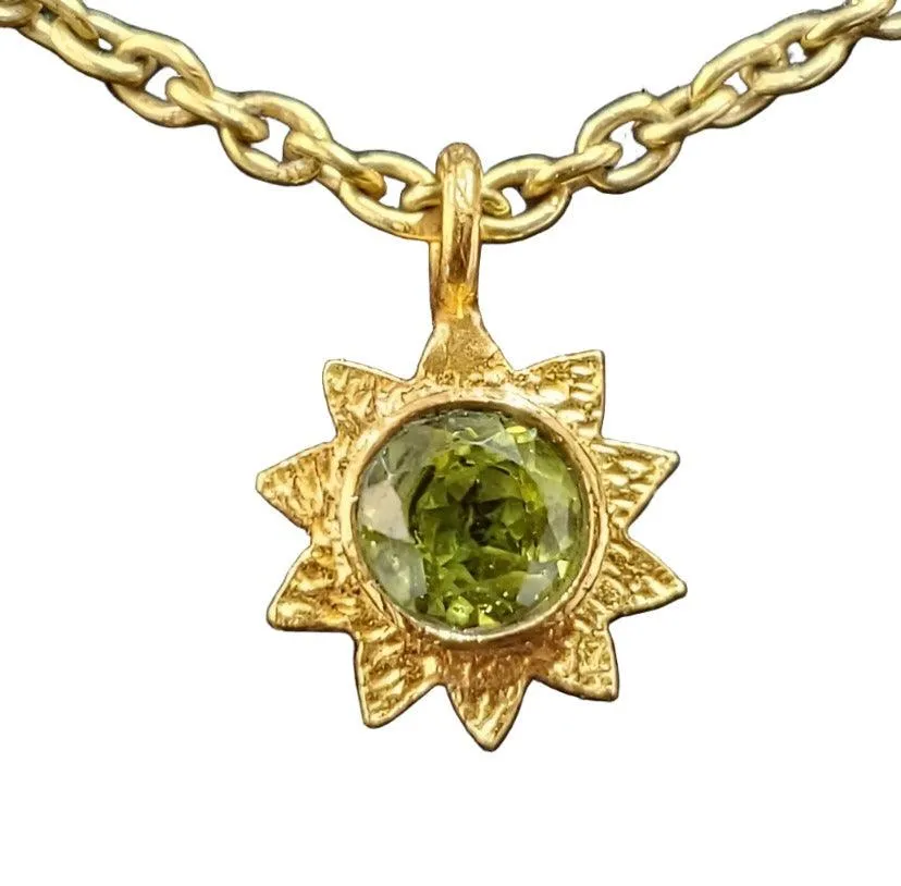 Gold Vermeil Star Shape Peridot Charm