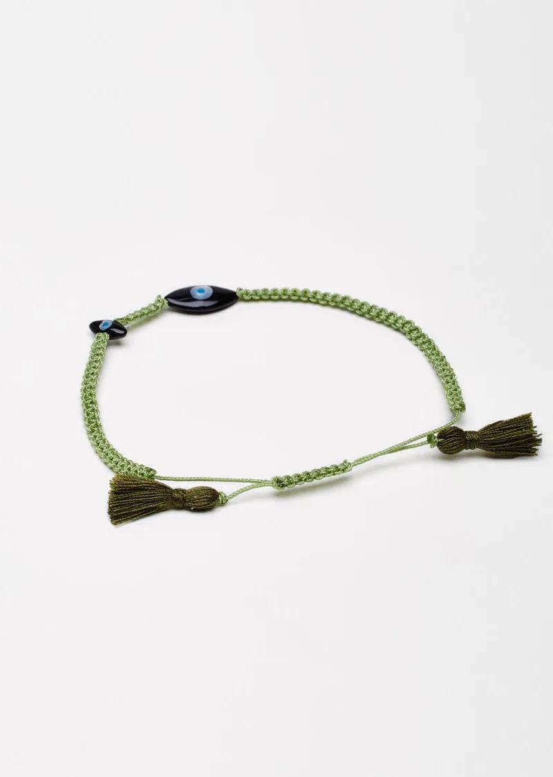 Green Eye Cord Bracelet