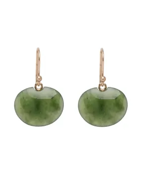 Green Jade Lilypad Earrings