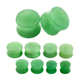 Green Jade Stone Double Flare Plugs