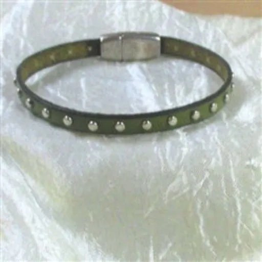 Green Leather Bracelet for a Child