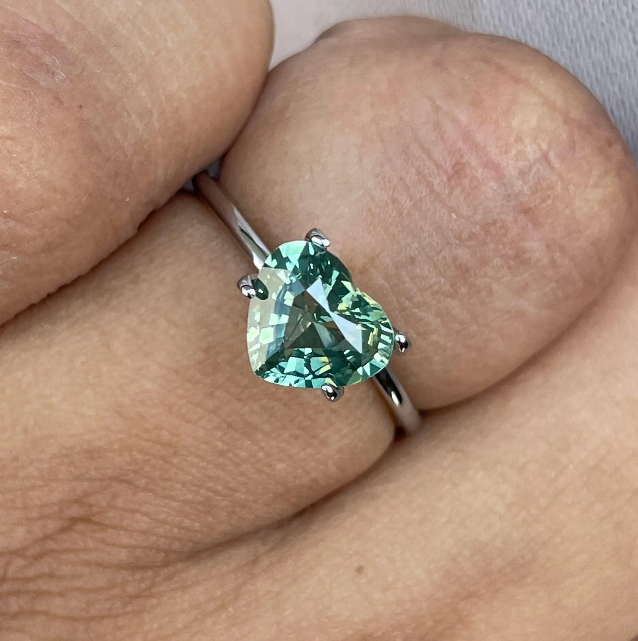 Green Sapphire 1.75 Ct, Natural Green Sapphire Ring, Teal Sapphire Engagement Ring, bespoke Ring, For Custom ring Loose gem