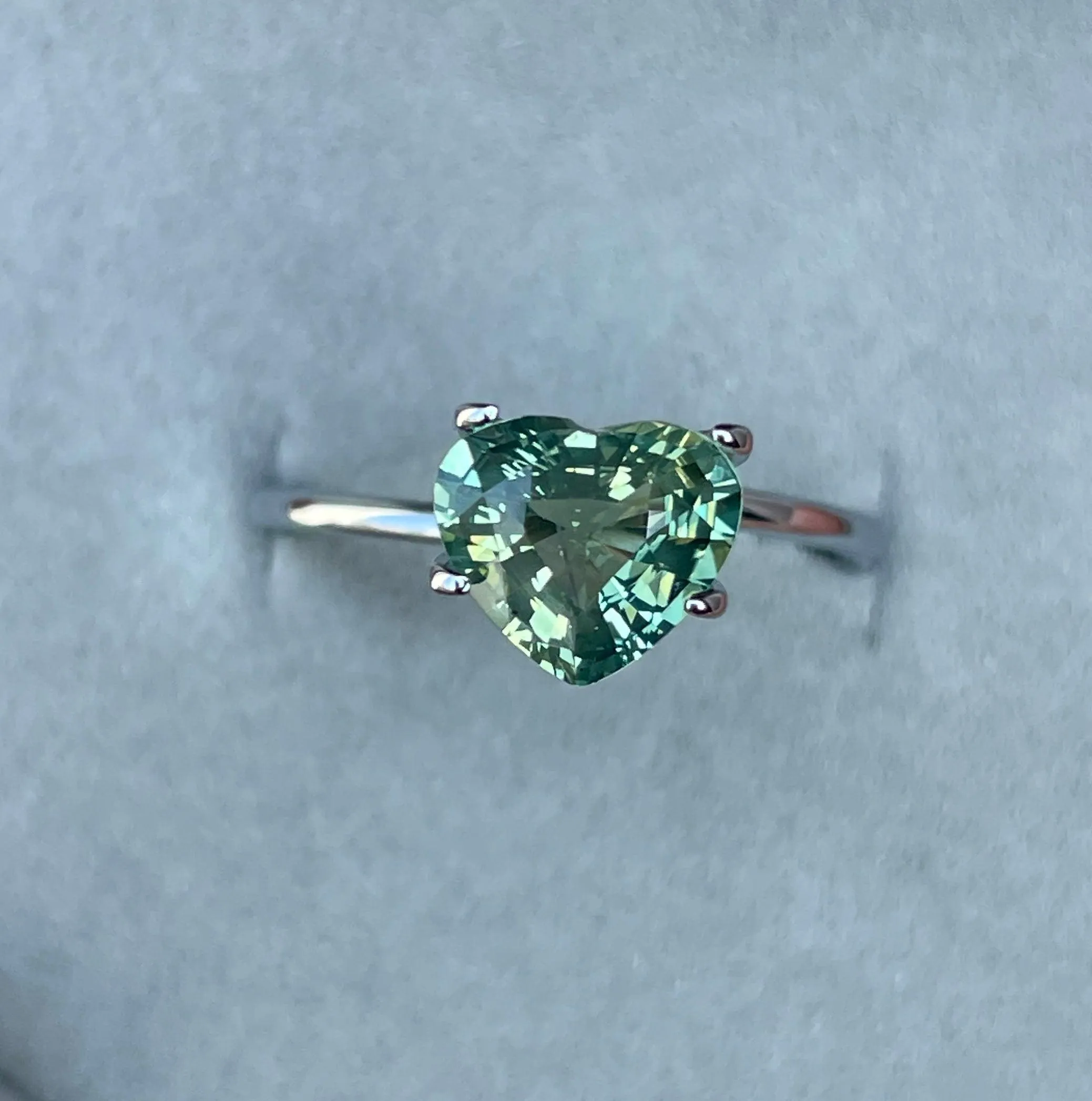 Green Sapphire 1.75 Ct, Natural Green Sapphire Ring, Teal Sapphire Engagement Ring, bespoke Ring, For Custom ring Loose gem