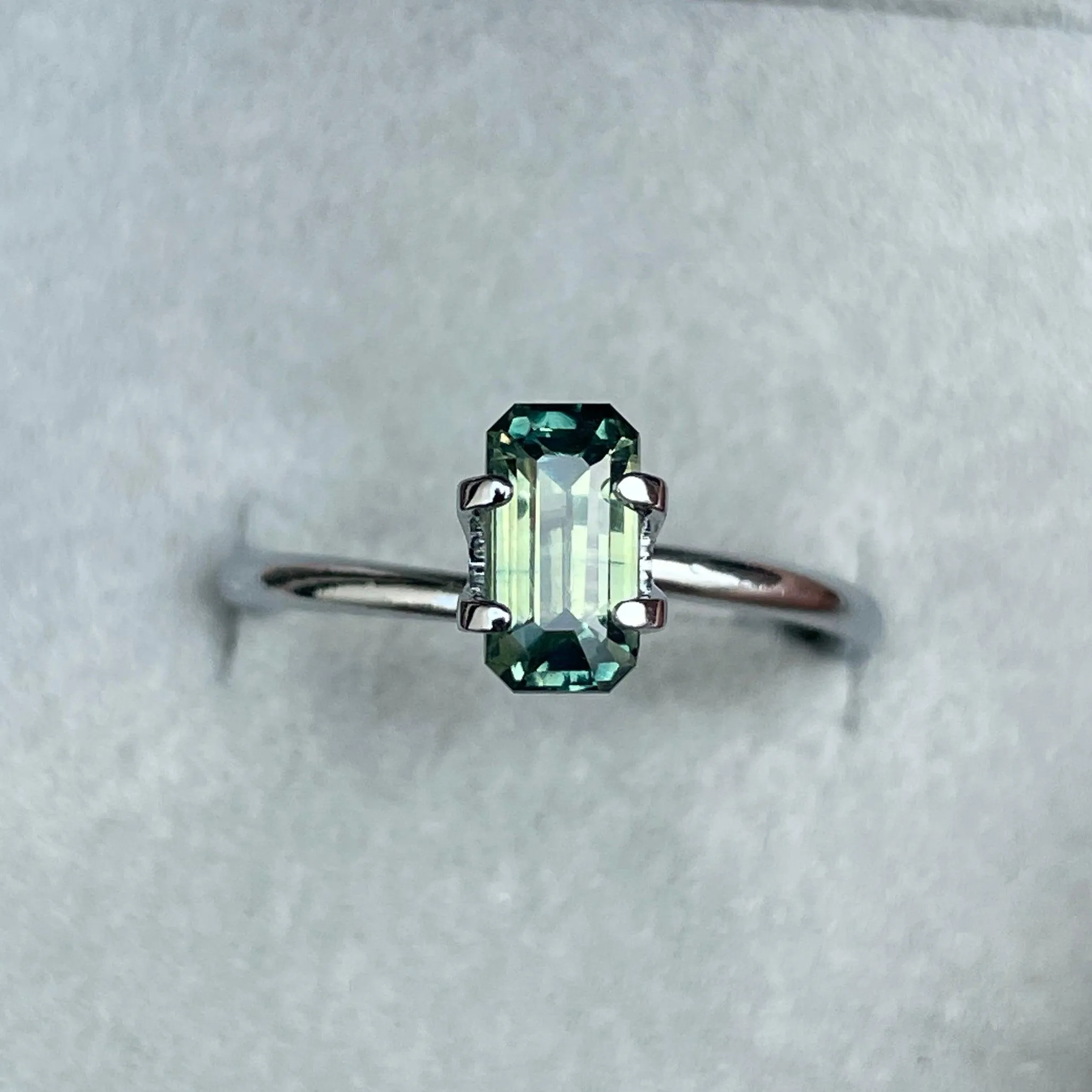 Greenish Yellow Sapphire Unheated 4.20 x 8.00 mm Emerald 1.49ct