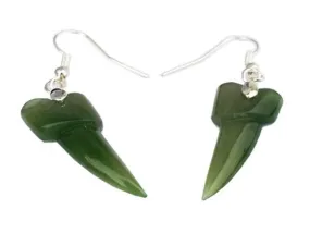 Greenstone Shark Tooth Earrings