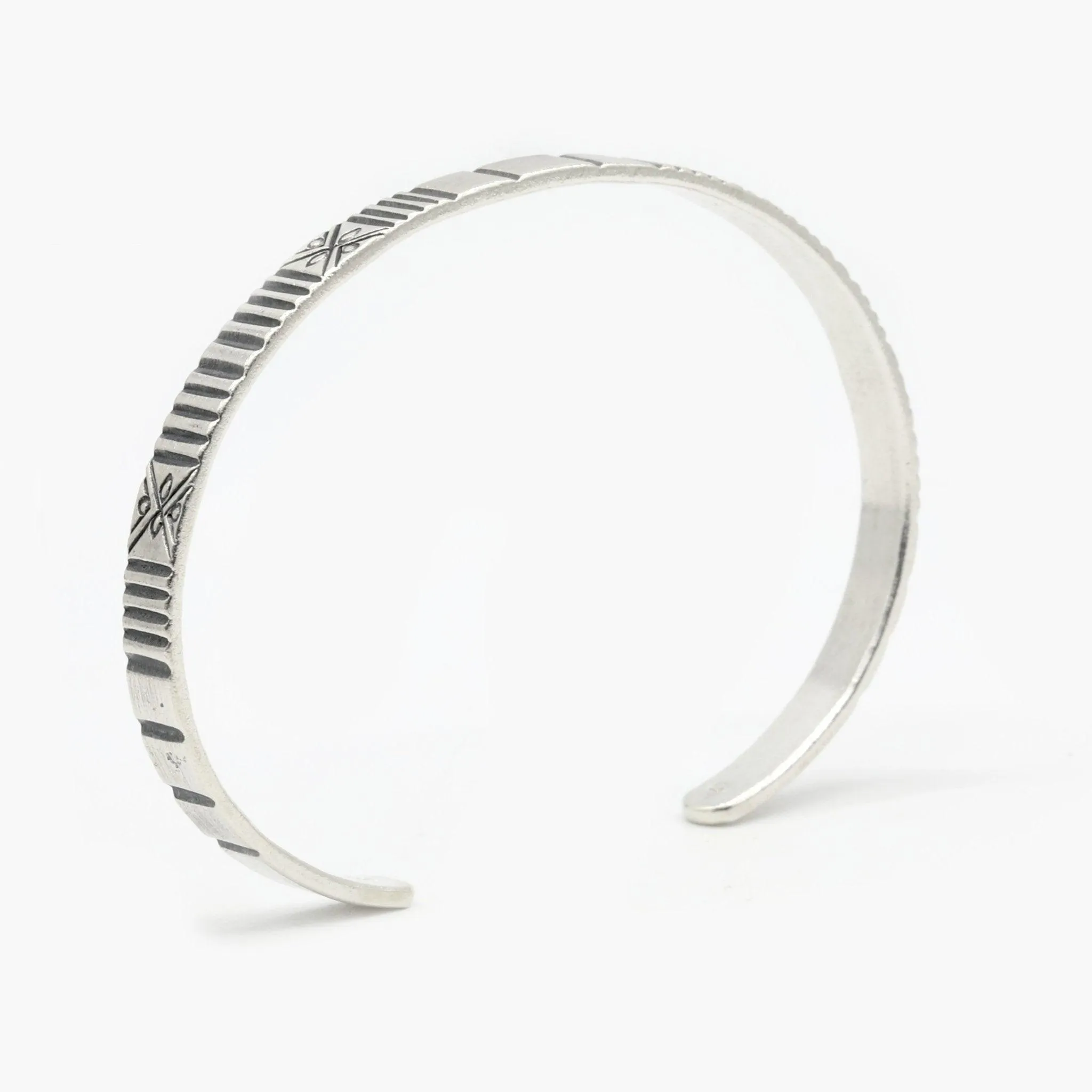 Hand-forged "Cherokee" Silver Bangle