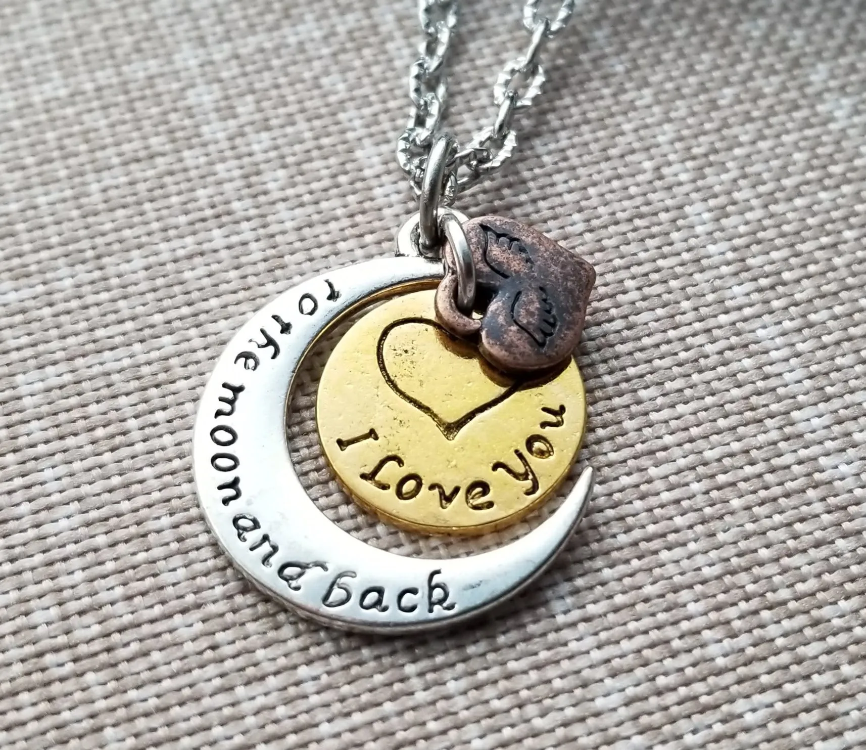 Handmade I Love You To The Moon And Back Necklace Valentines Anniversary Gift