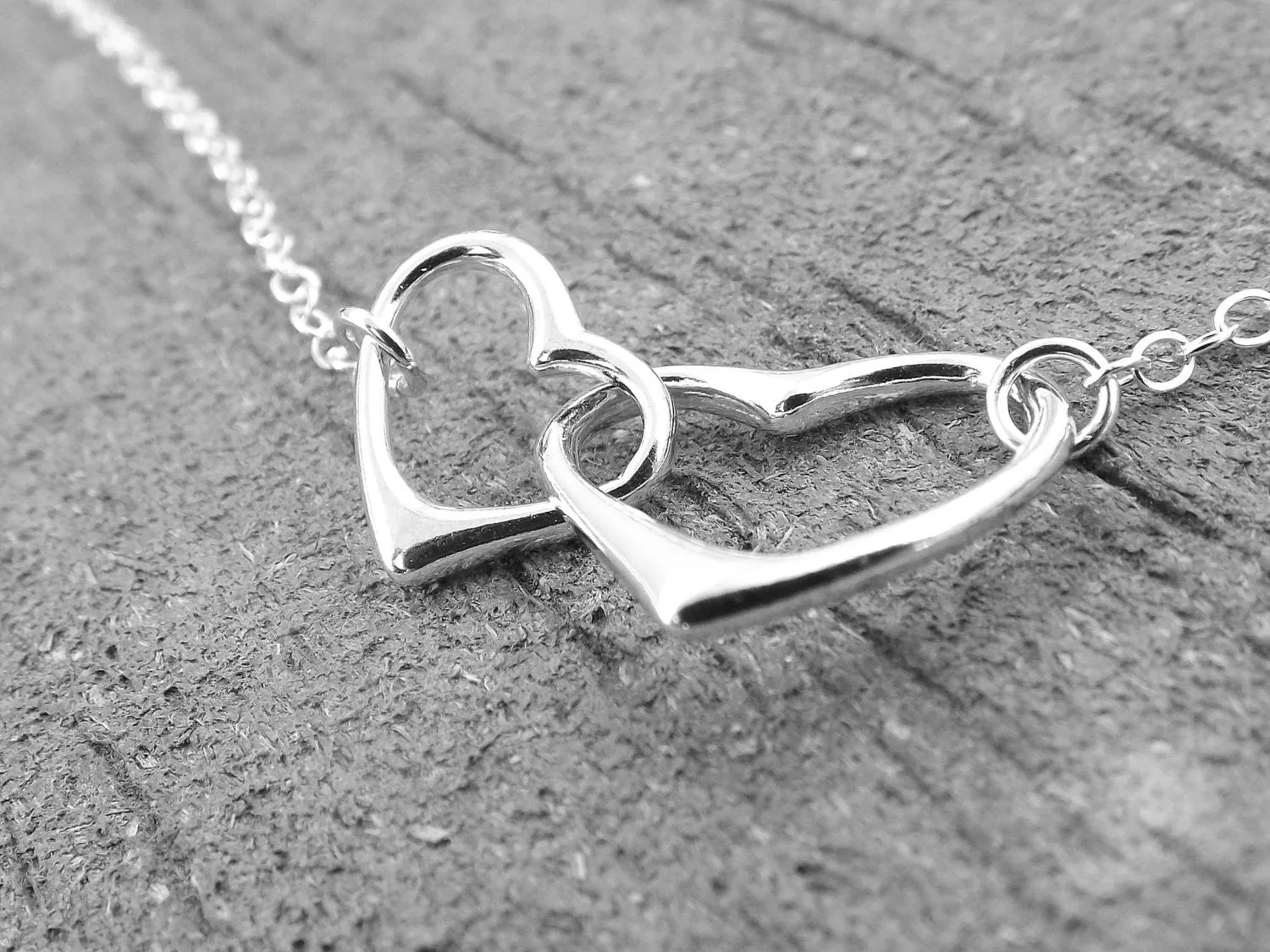 Hearts Necklace, Interlocking Hearts Necklace, Mommy and Me Necklace, Simple Hearts Necklace, Silver Heart Necklace, Minimal Heart Necklace