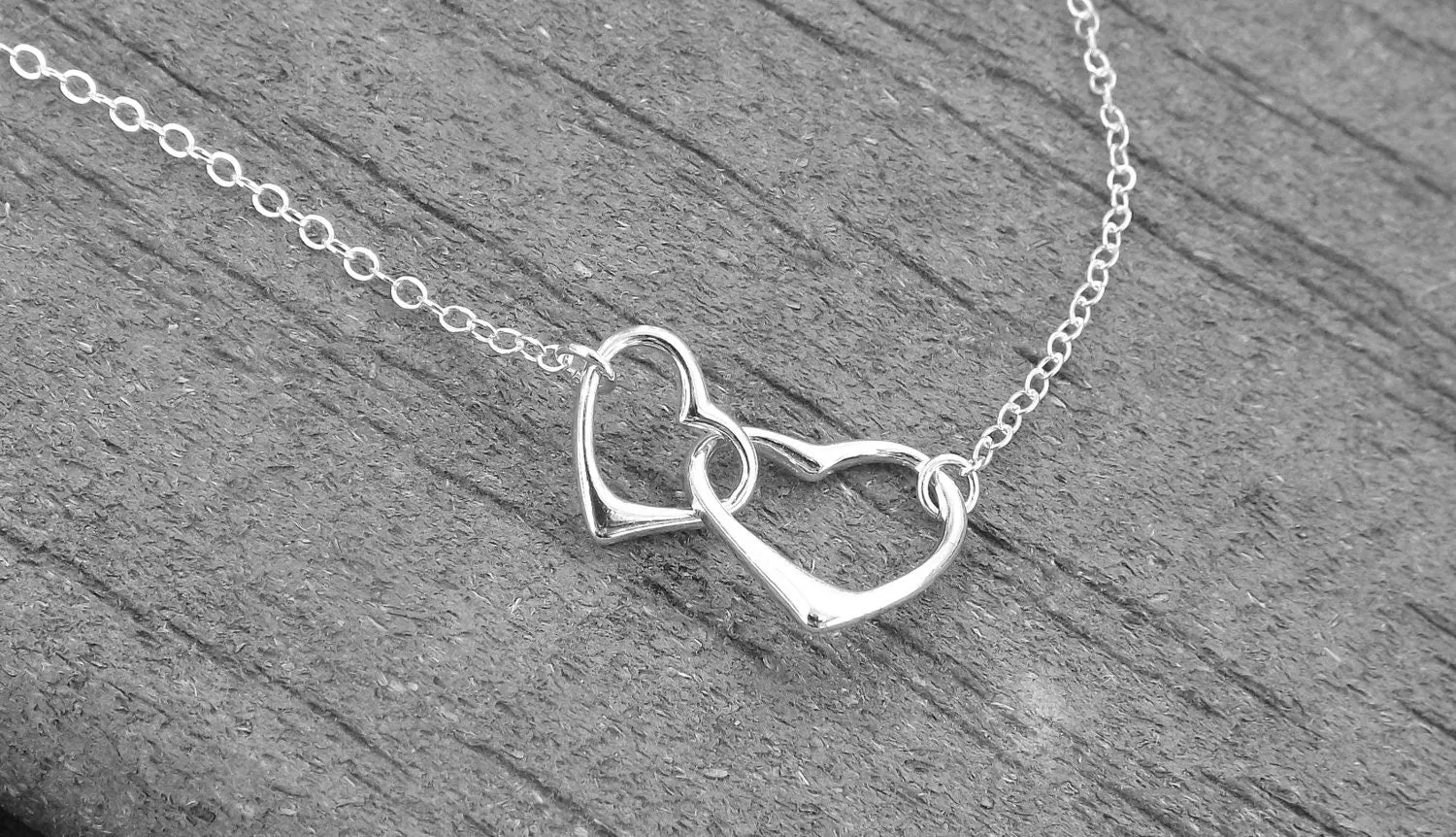 Hearts Necklace, Interlocking Hearts Necklace, Mommy and Me Necklace, Simple Hearts Necklace, Silver Heart Necklace, Minimal Heart Necklace