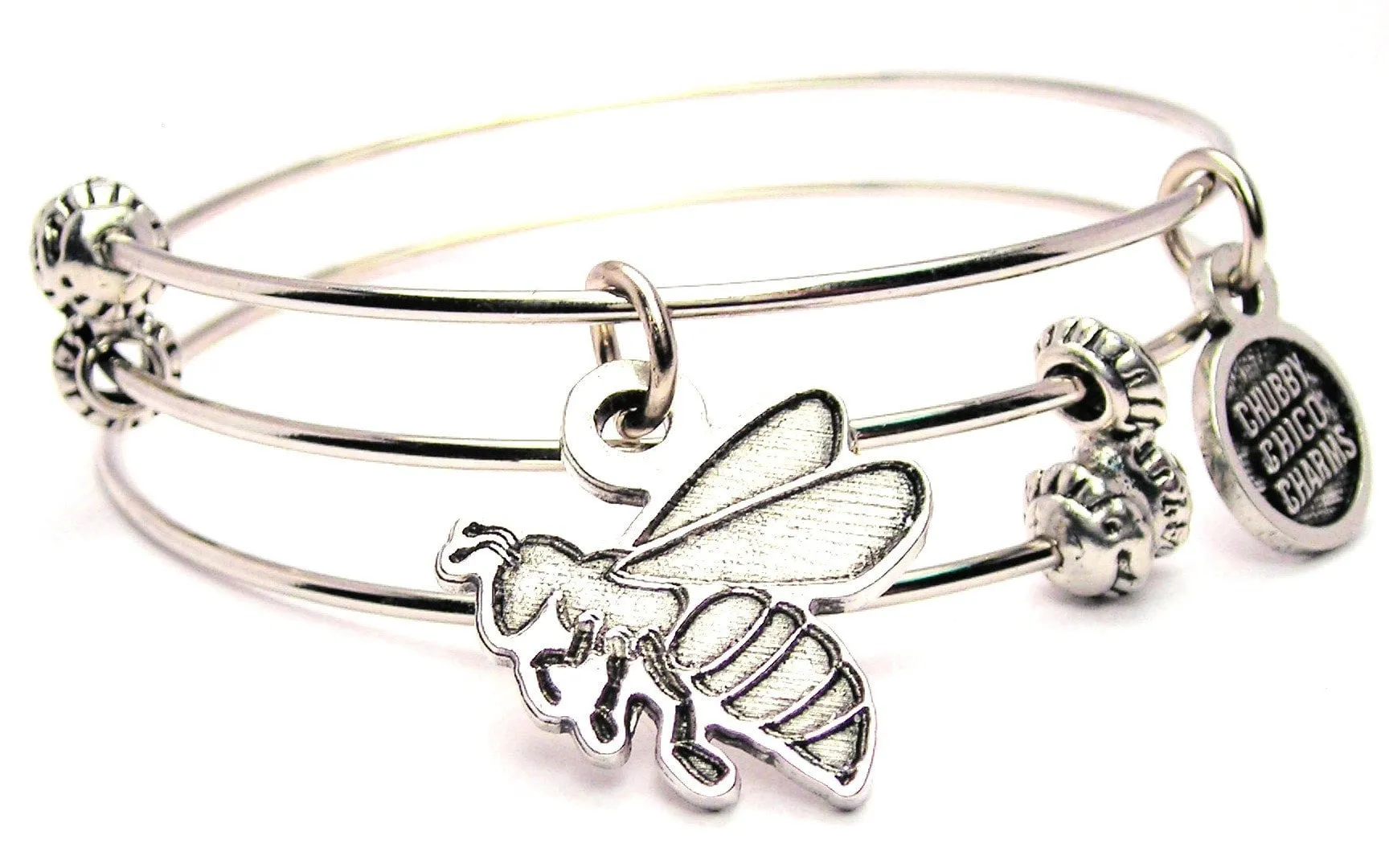 Hornets Bees Mascot Triple Style Expandable Bangle Bracelet